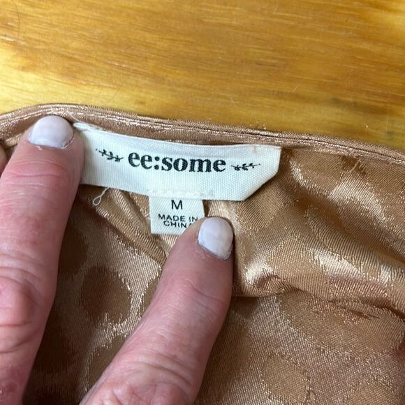 ee:some Gold Womens Muted Leopard Dolman Top Blouse like new!! - Picture 4 of 9